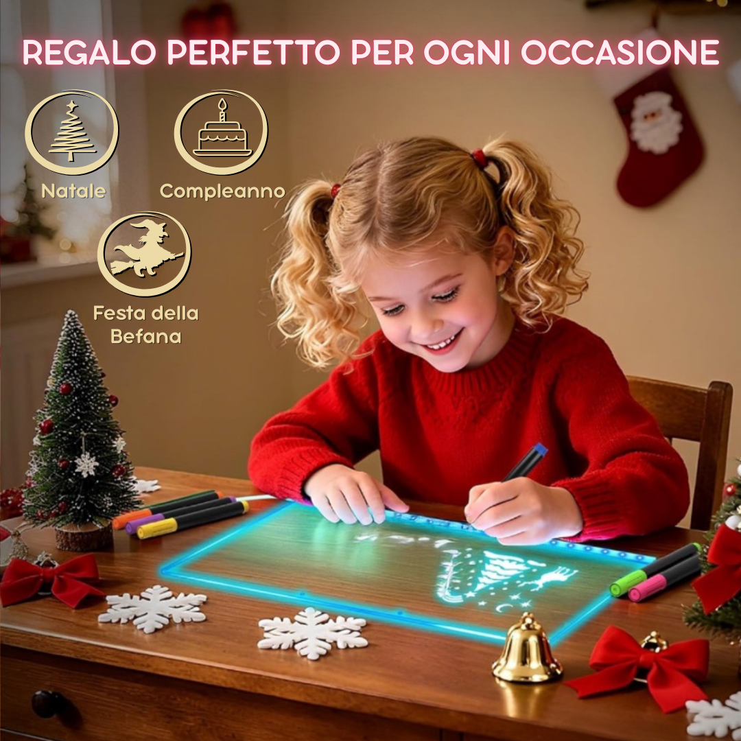 Lavagna Magica da Disegno a LED Multicolore