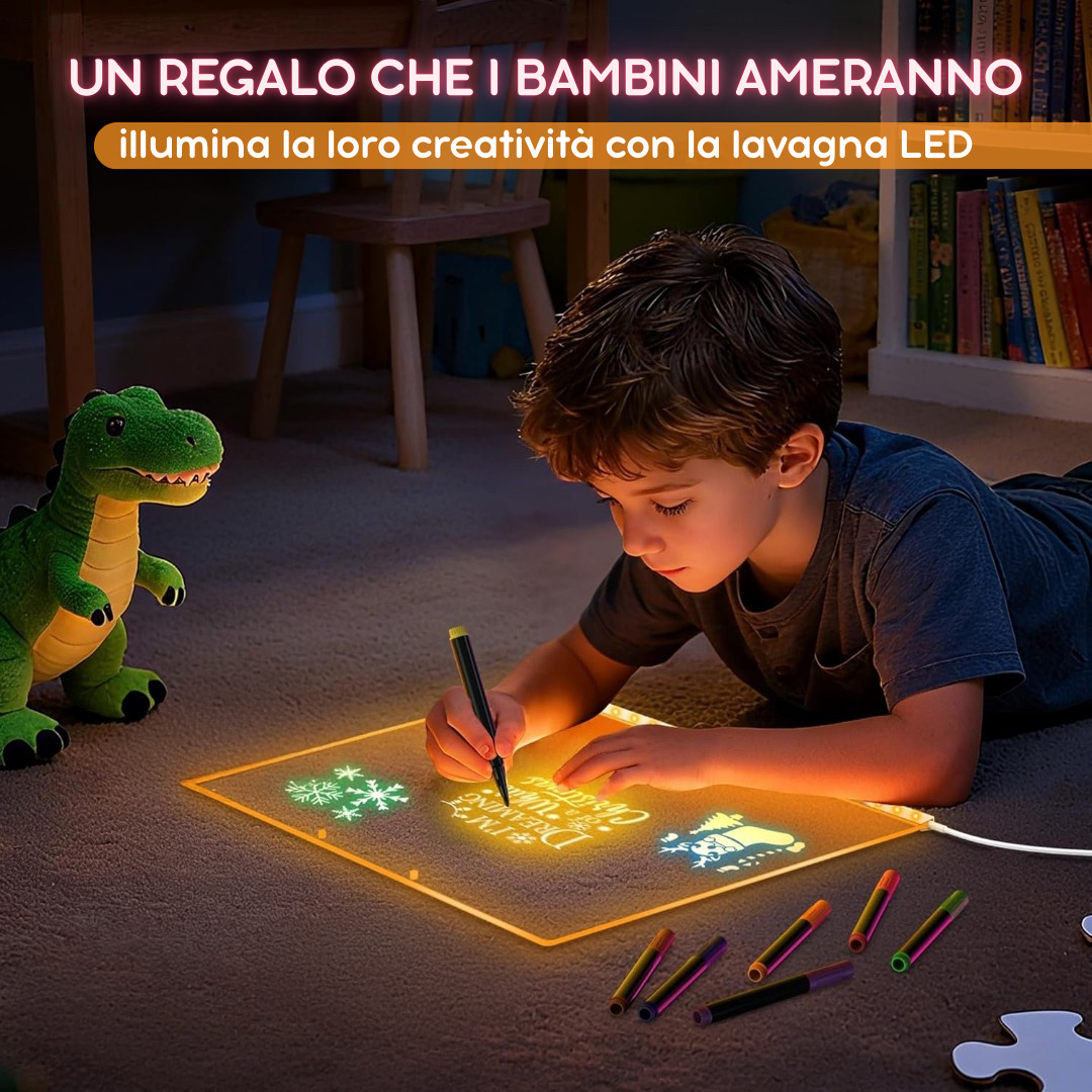 Lavagna Magica da Disegno a LED Multicolore