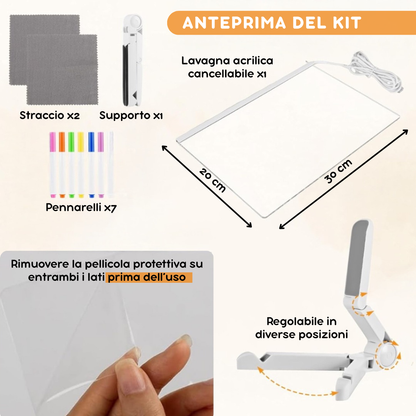 Lavagna Magica da Disegno a LED Multicolore